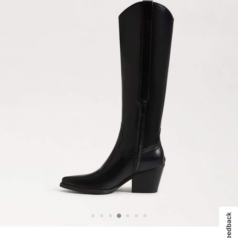 Sam Edelman Black Knee-High Western Block Heel Boot size 10 m
